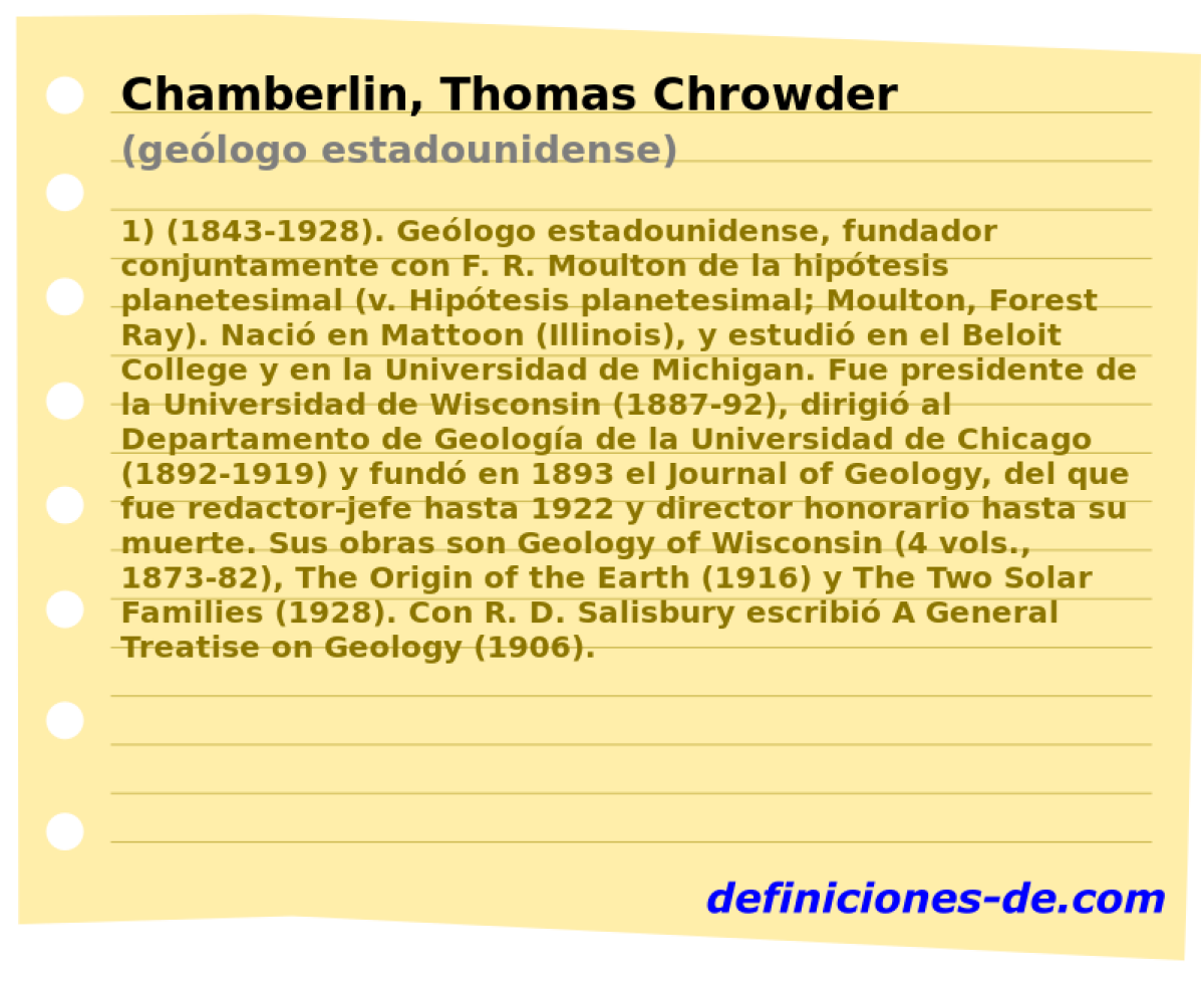 Chamberlin, Thomas Chrowder (gelogo estadounidense)