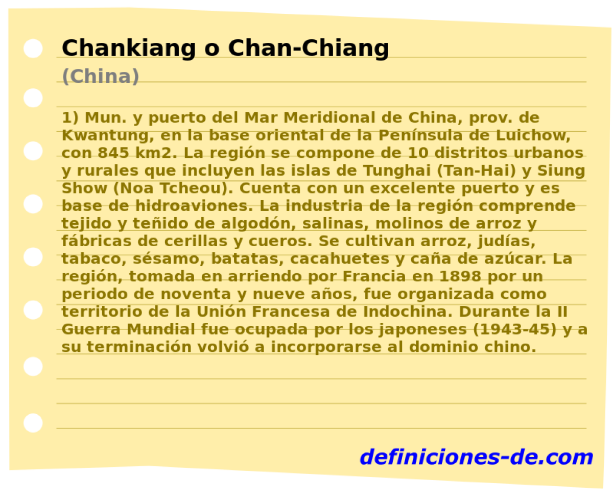 Chankiang o Chan-Chiang (China)