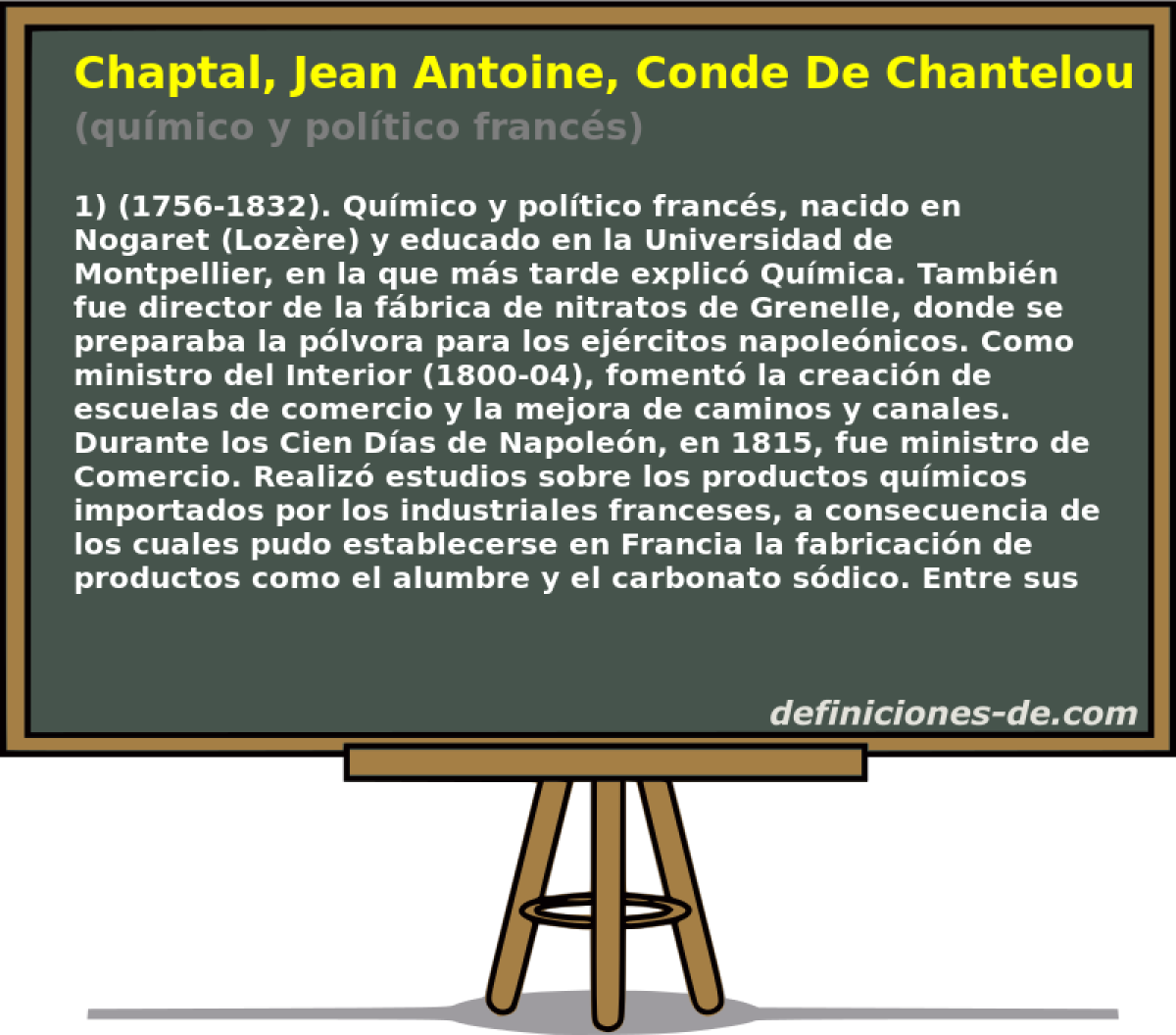 Chaptal, Jean Antoine, Conde De Chanteloup (qumico y poltico francs)