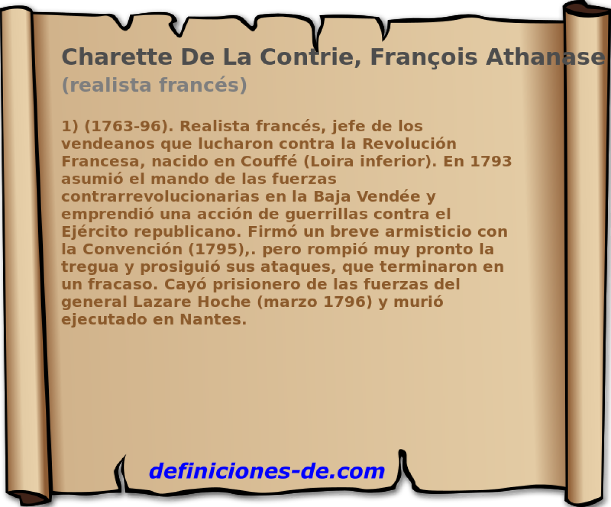 Charette De La Contrie, Franois Athanase (realista francs)