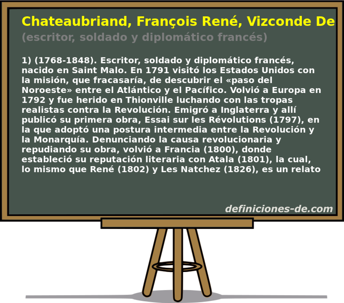 Chateaubriand, Franois Ren, Vizconde De (escritor, soldado y diplomtico francs)