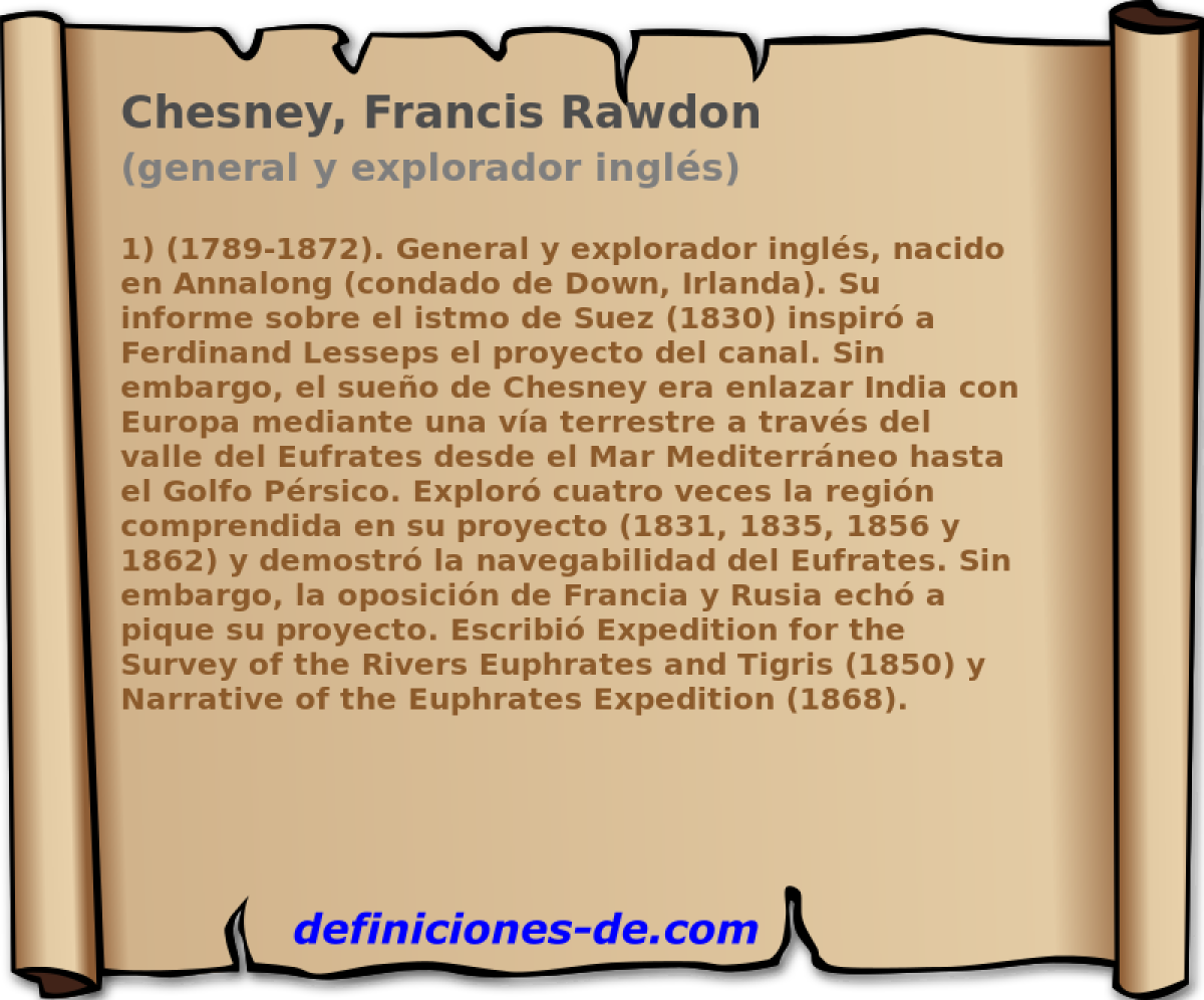 Chesney, Francis Rawdon (general y explorador ingls)