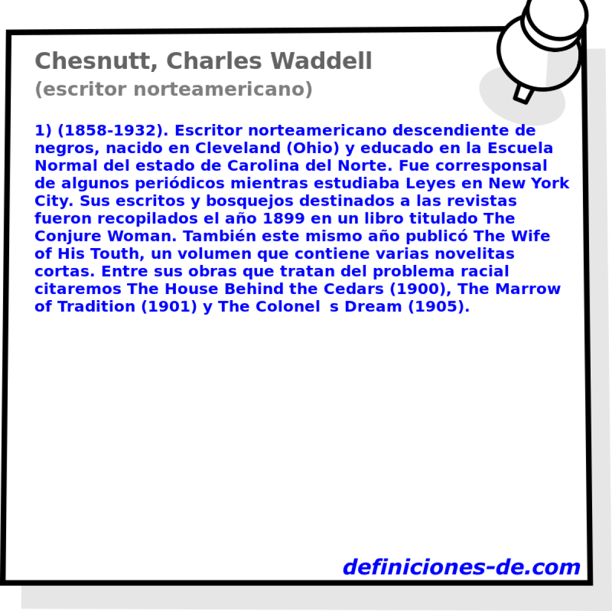 Chesnutt, Charles Waddell (escritor norteamericano)