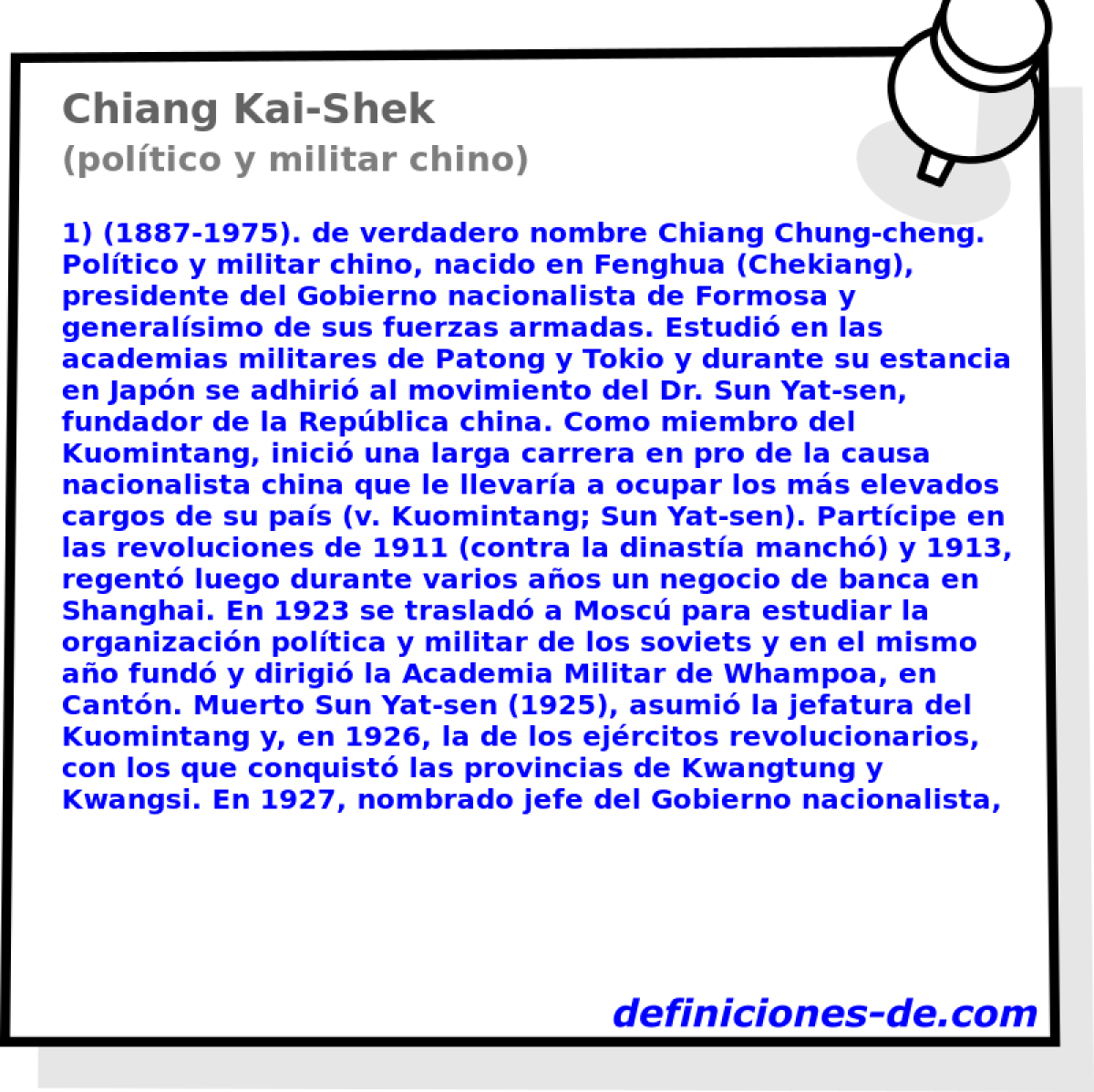 Chiang Kai-Shek (poltico y militar chino)