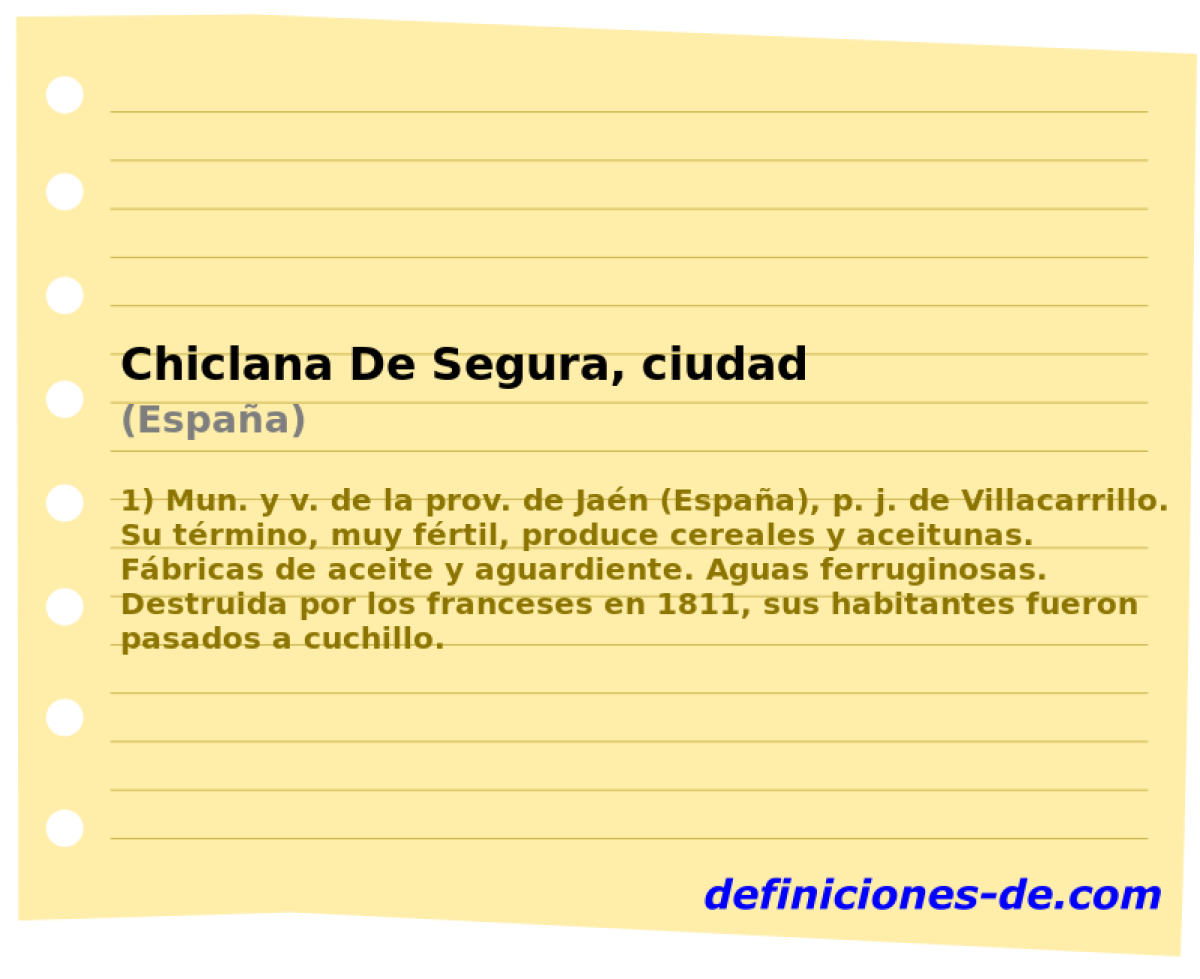 Chiclana De Segura, ciudad (Espaa)