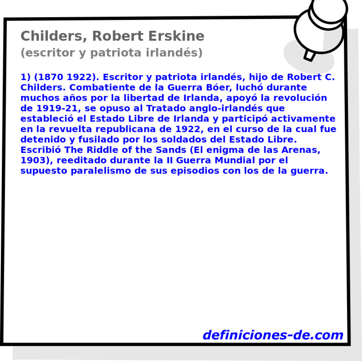 Childers, Robert Erskine (escritor y patriota irlands)