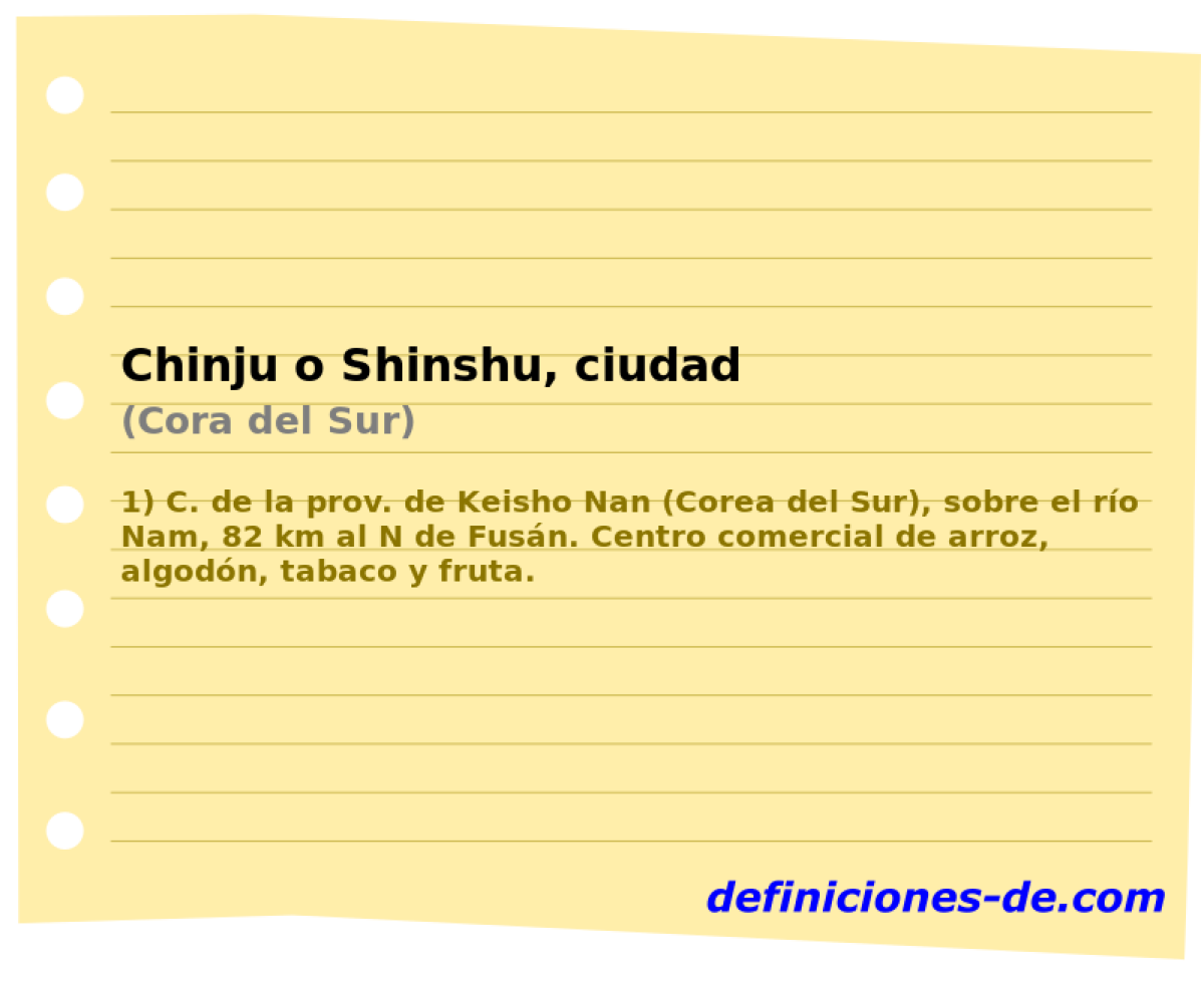 Chinju o Shinshu, ciudad (Cora del Sur)