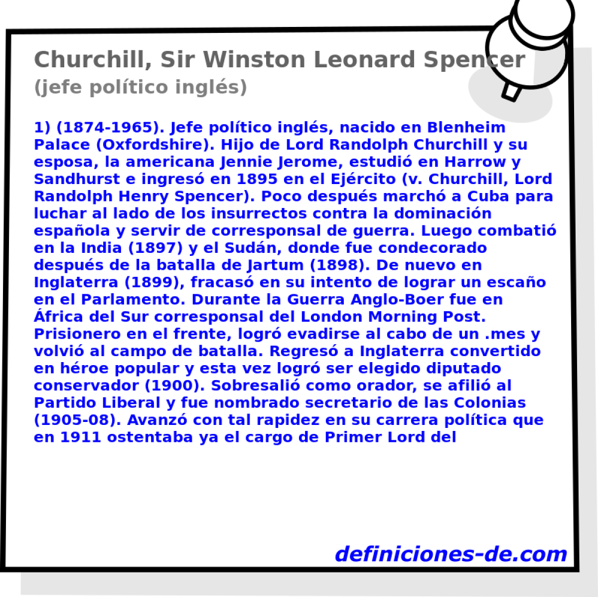 Churchill, Sir Winston Leonard Spencer (jefe poltico ingls)