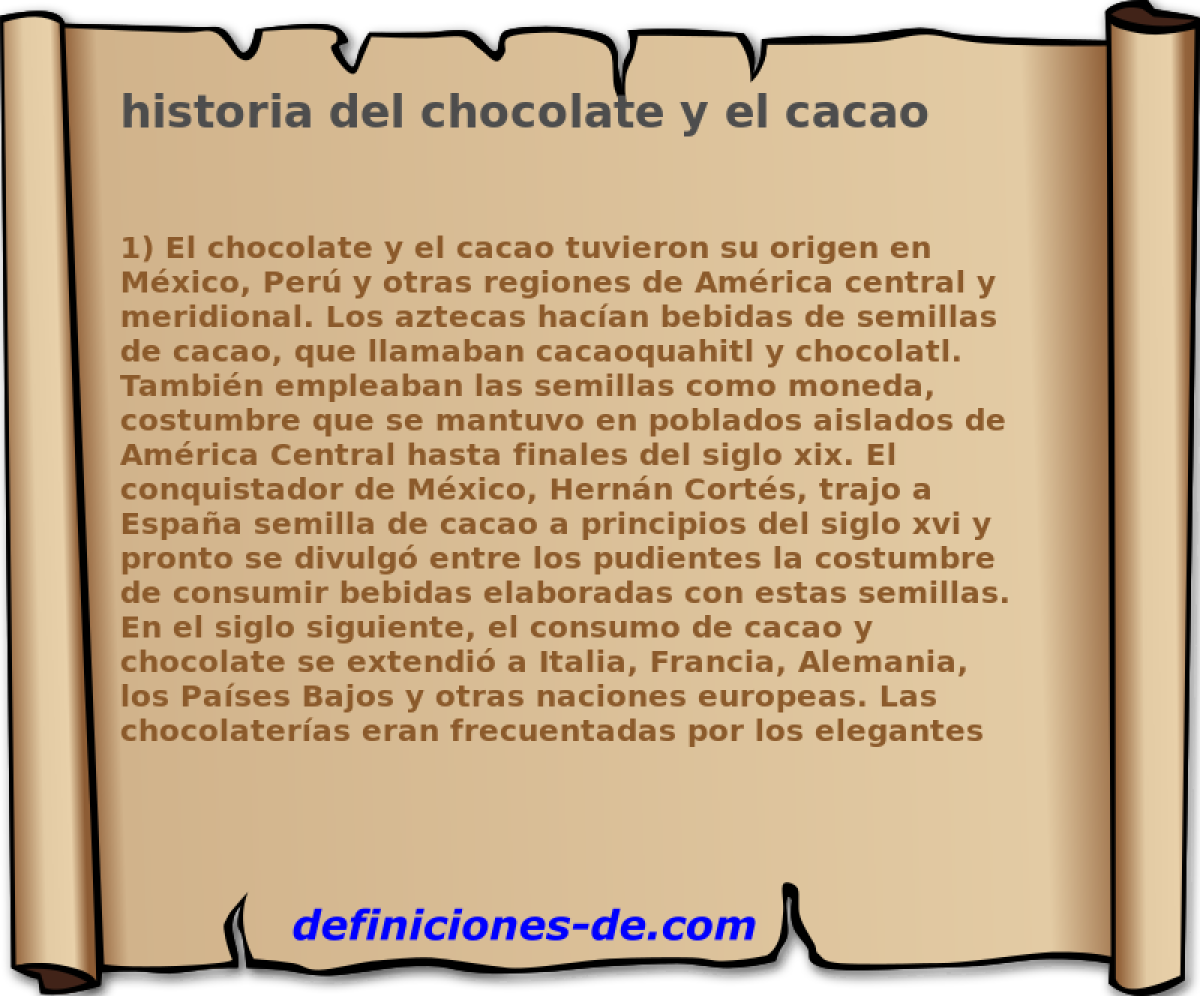 historia del chocolate y el cacao 