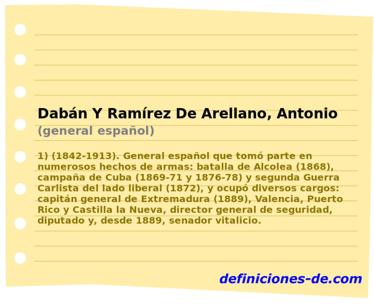 Dabn Y Ramrez De Arellano, Antonio (general espaol)