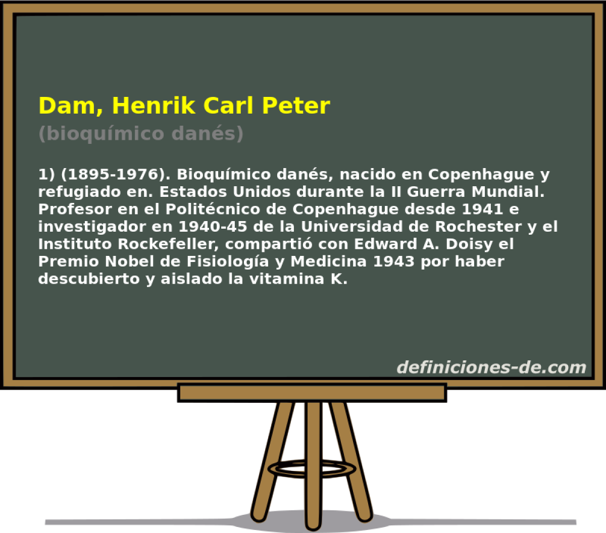 Dam, Henrik Carl Peter (bioqumico dans)
