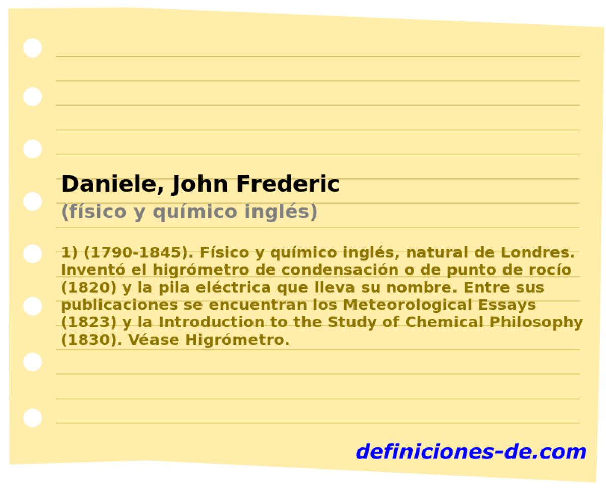 Daniele, John Frederic (fsico y qumico ingls)