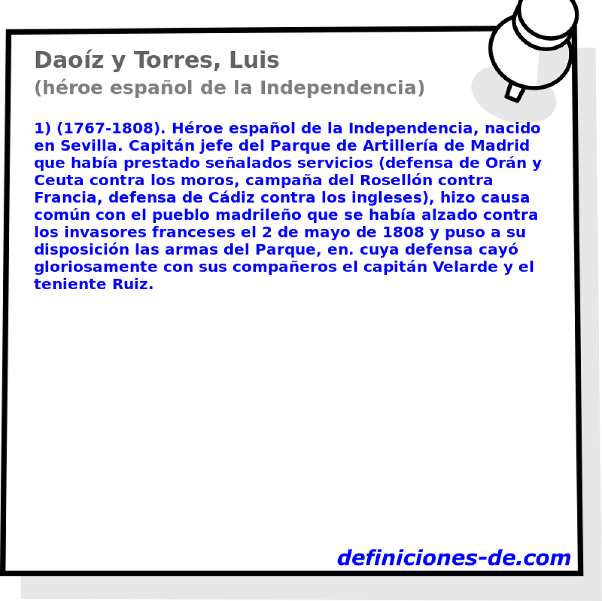 Daoz y Torres, Luis (hroe espaol de la Independencia)