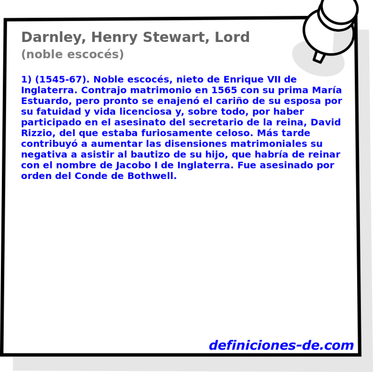 Darnley, Henry Stewart, Lord (noble escocs)