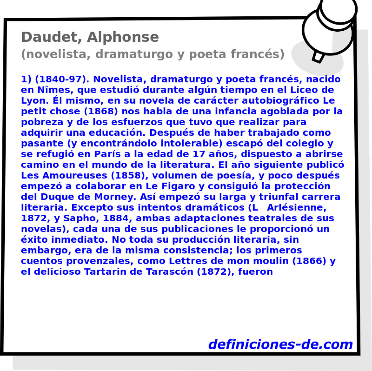 Daudet, Alphonse (novelista, dramaturgo y poeta francs)