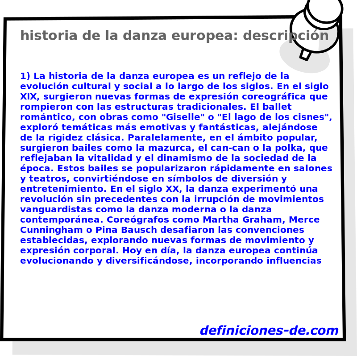 historia de la danza europea: descripcin 