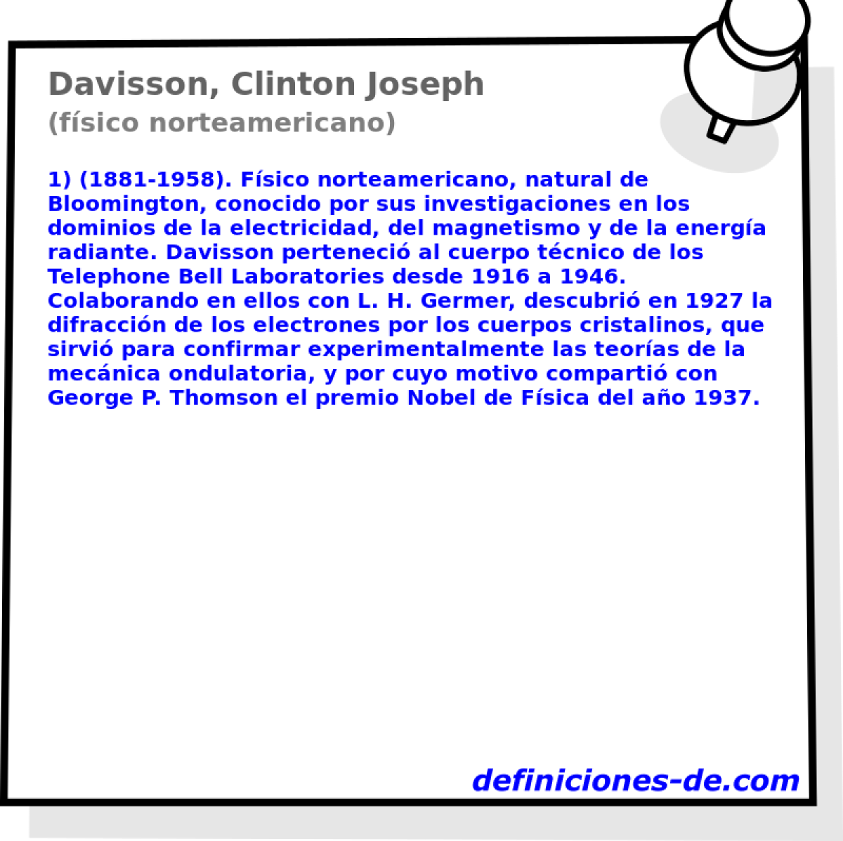 Davisson, Clinton Joseph (fsico norteamericano)