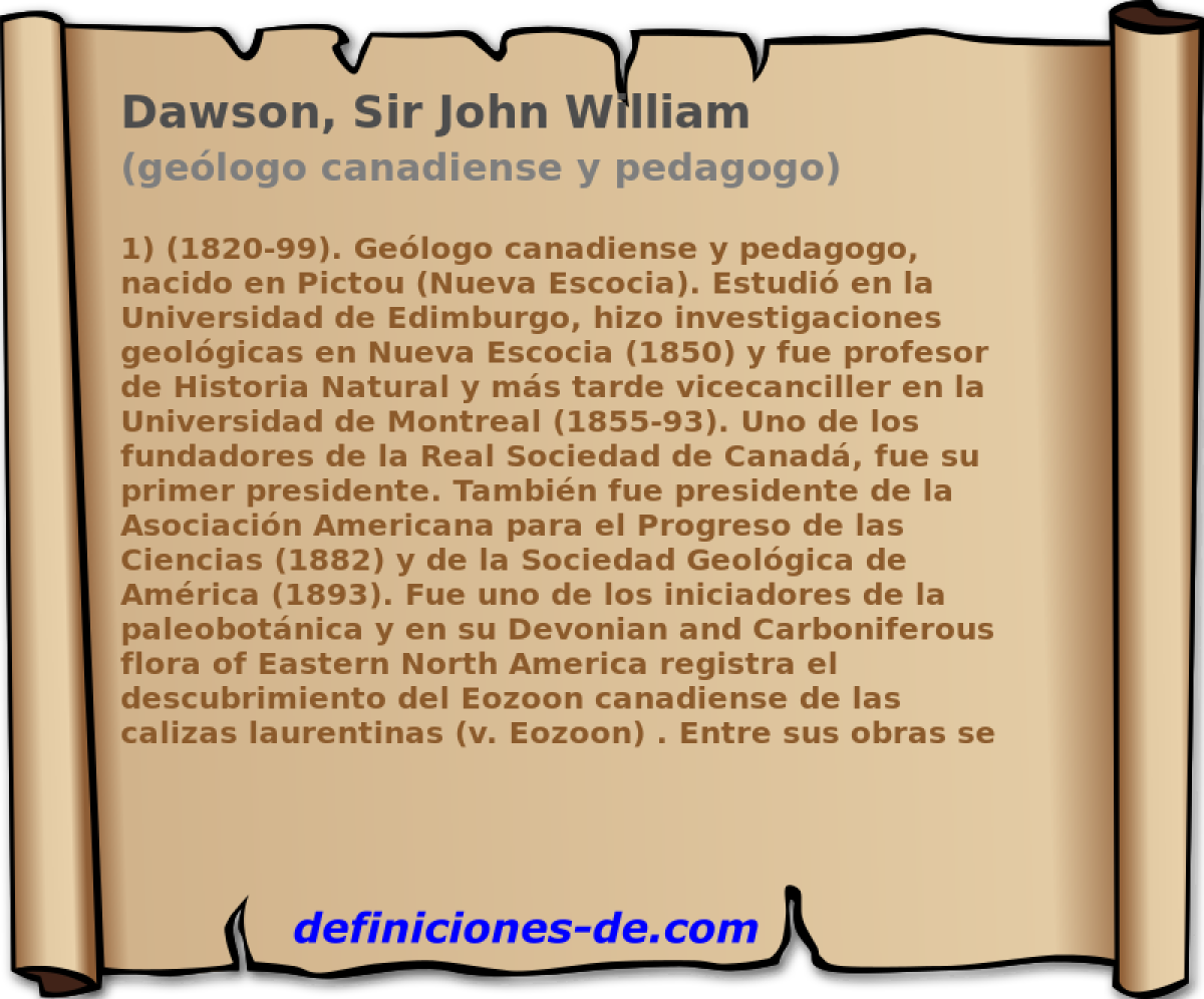 Dawson, Sir John William (gelogo canadiense y pedagogo)