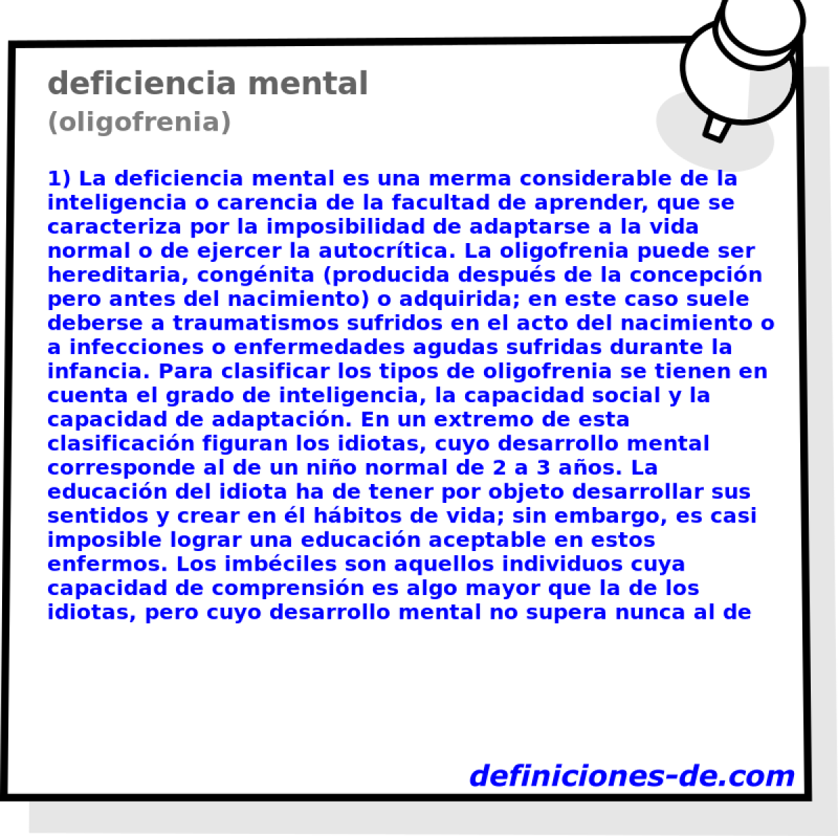 deficiencia mental (oligofrenia)