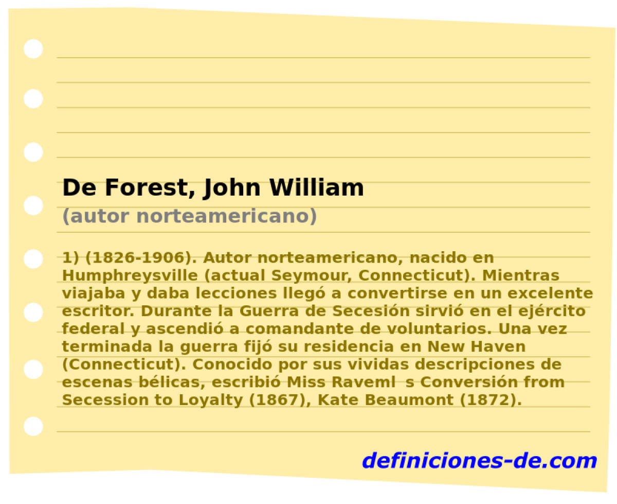De Forest, John William (autor norteamericano)