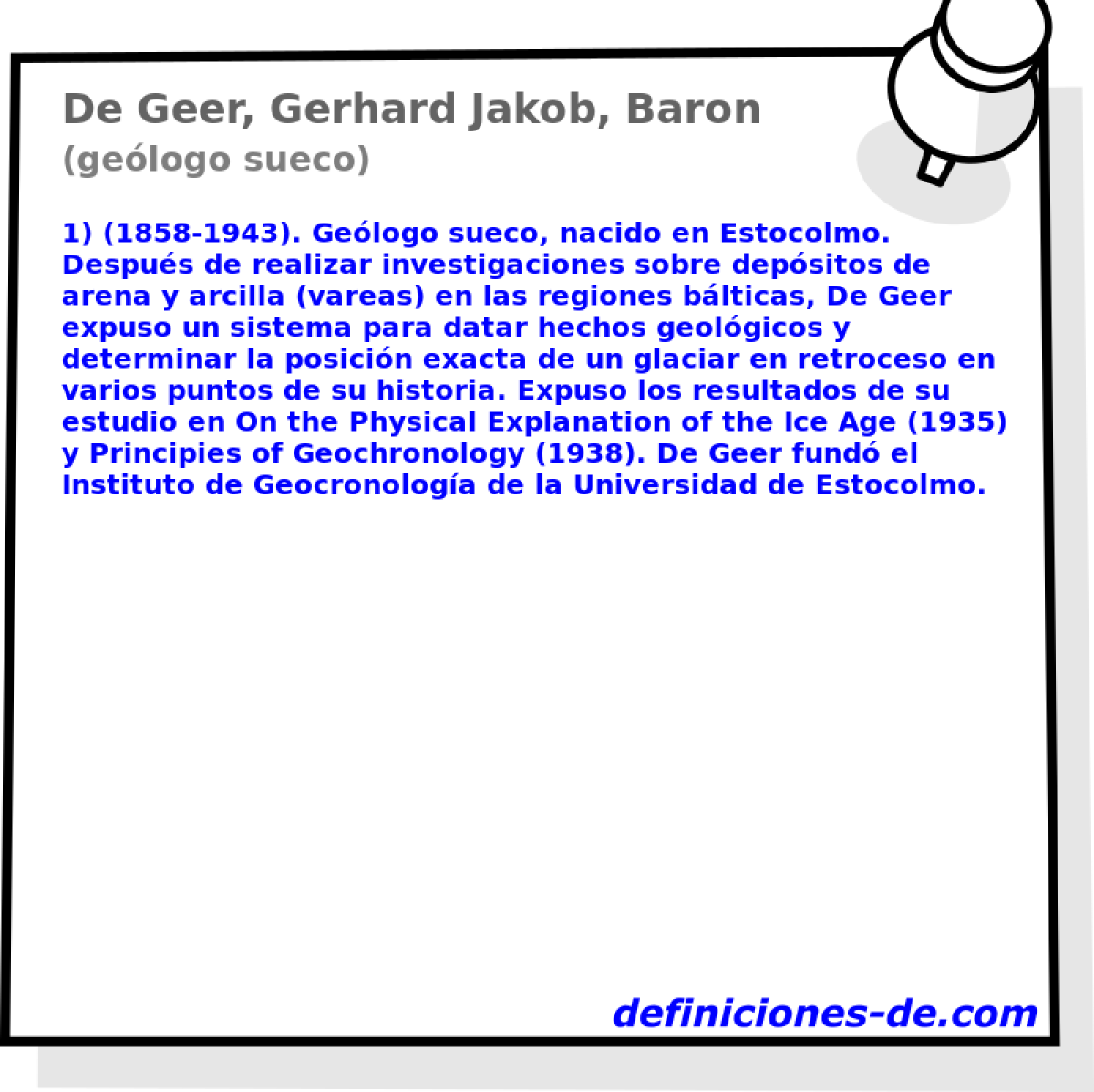 De Geer, Gerhard Jakob, Baron (gelogo sueco)