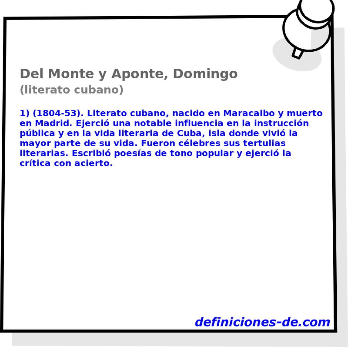 Del Monte y Aponte, Domingo (literato cubano)