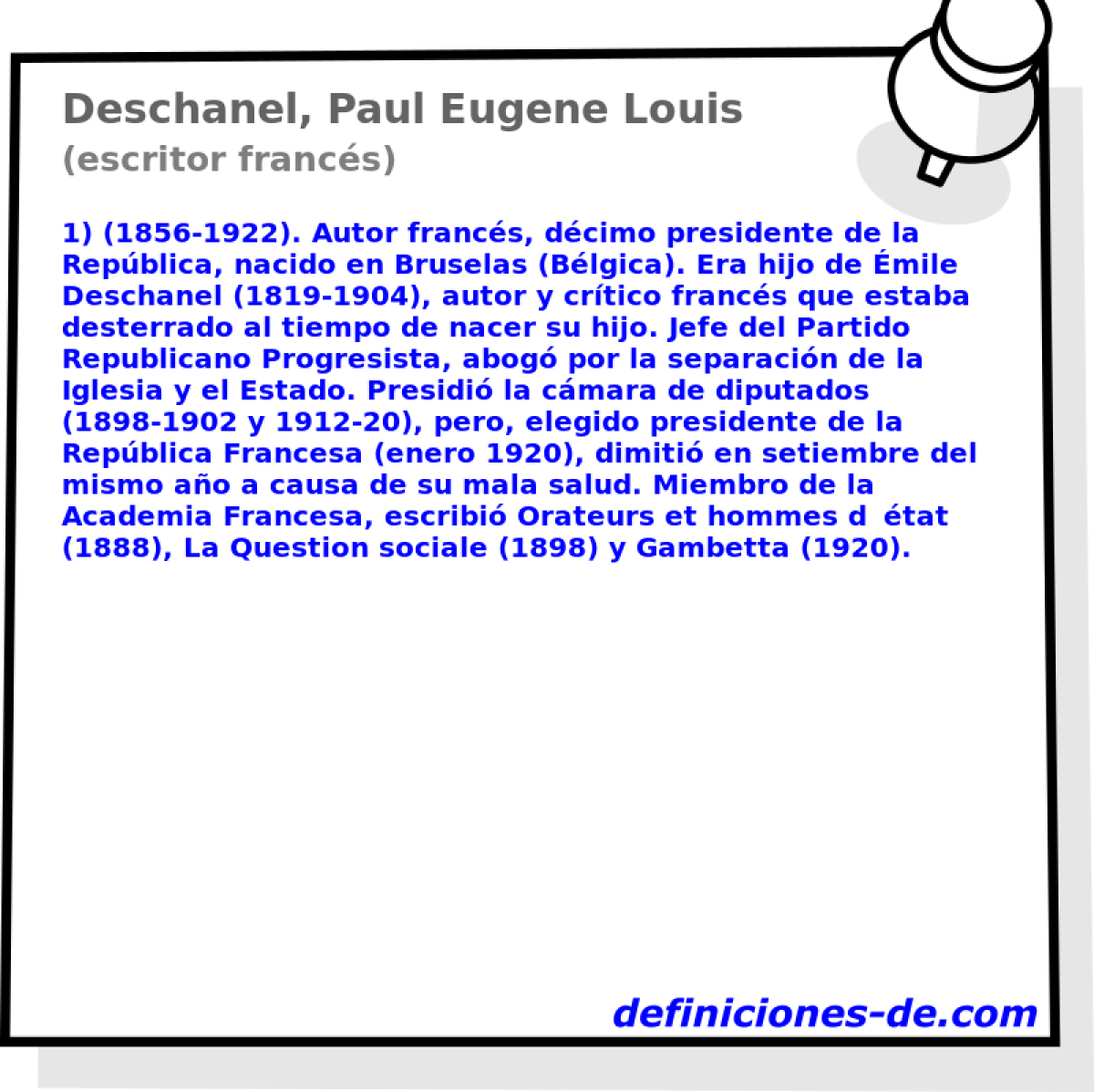 Deschanel, Paul Eugene Louis (escritor francs)