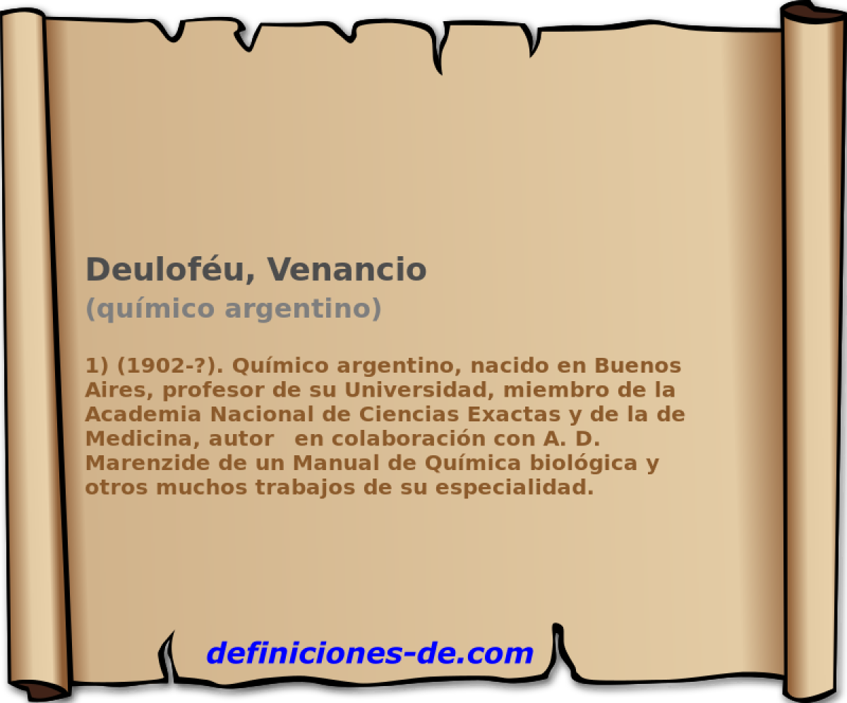 Deulofu, Venancio (qumico argentino)