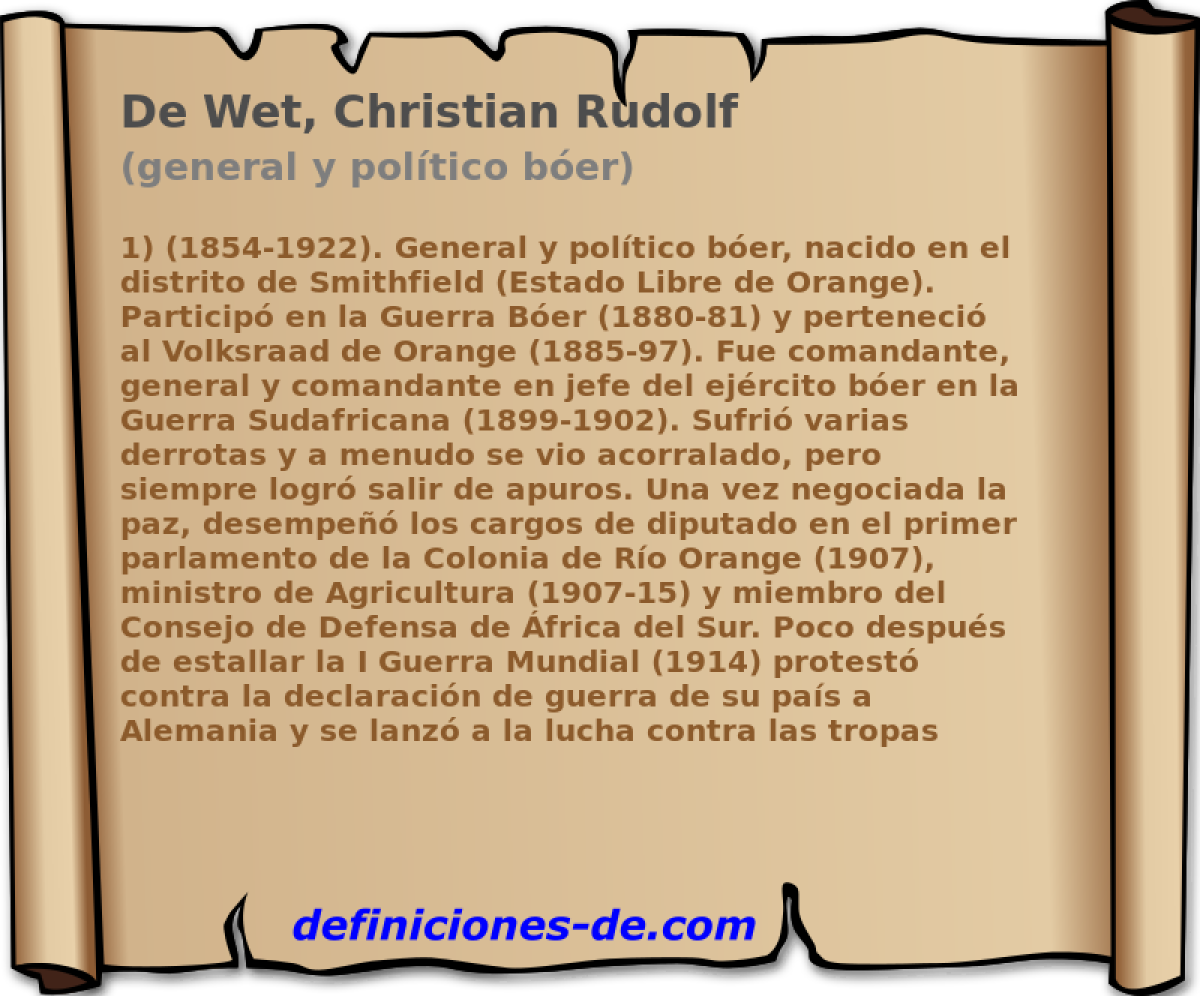 De Wet, Christian Rudolf (general y poltico ber)