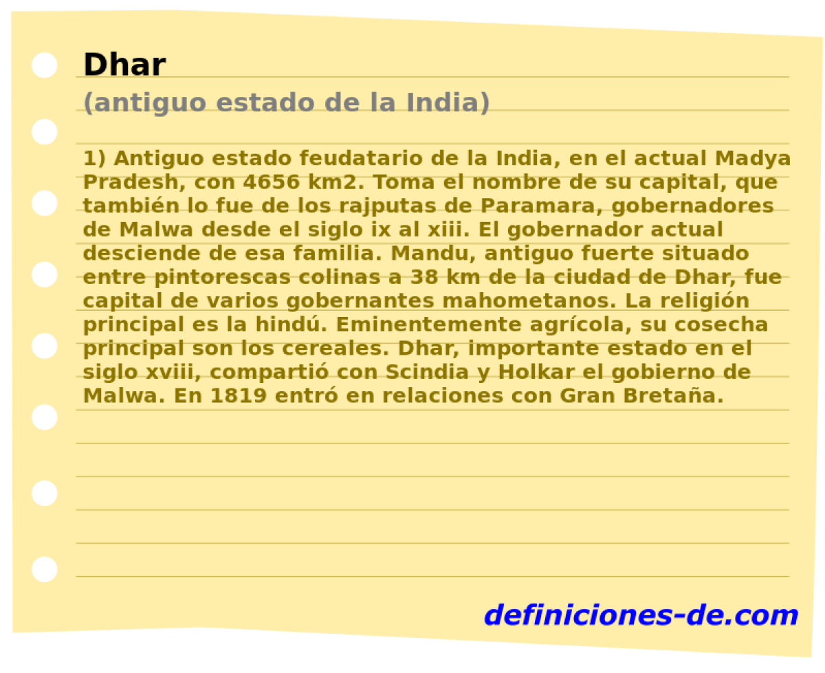 Dhar (antiguo estado de la India)