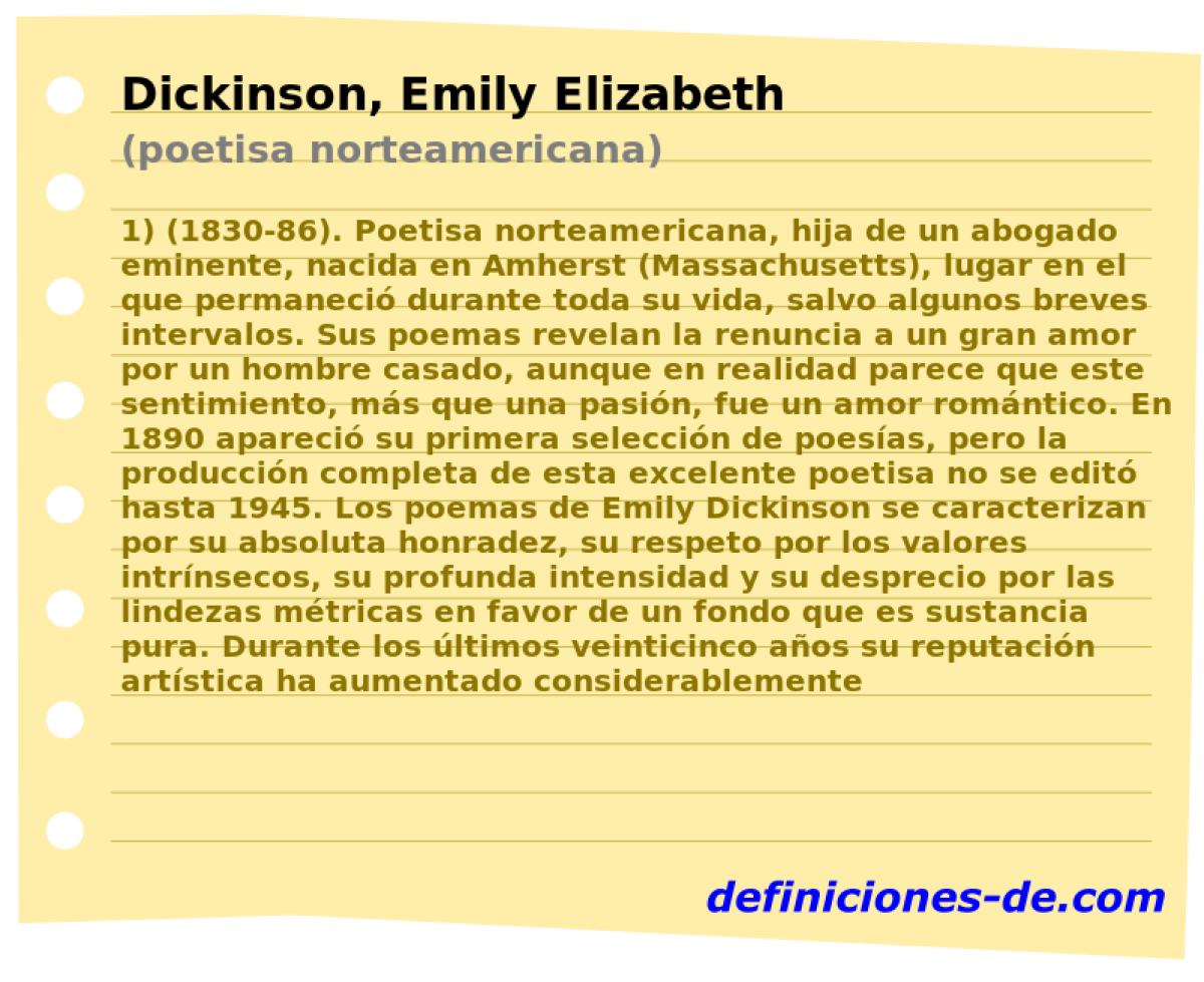 Dickinson, Emily Elizabeth (poetisa norteamericana)