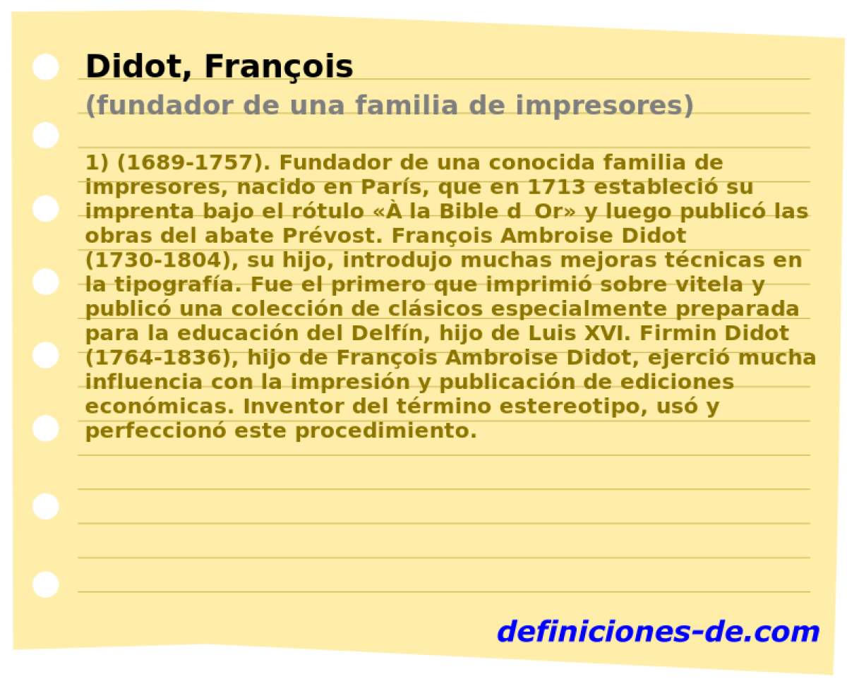 Didot, Franois (fundador de una familia de impresores)
