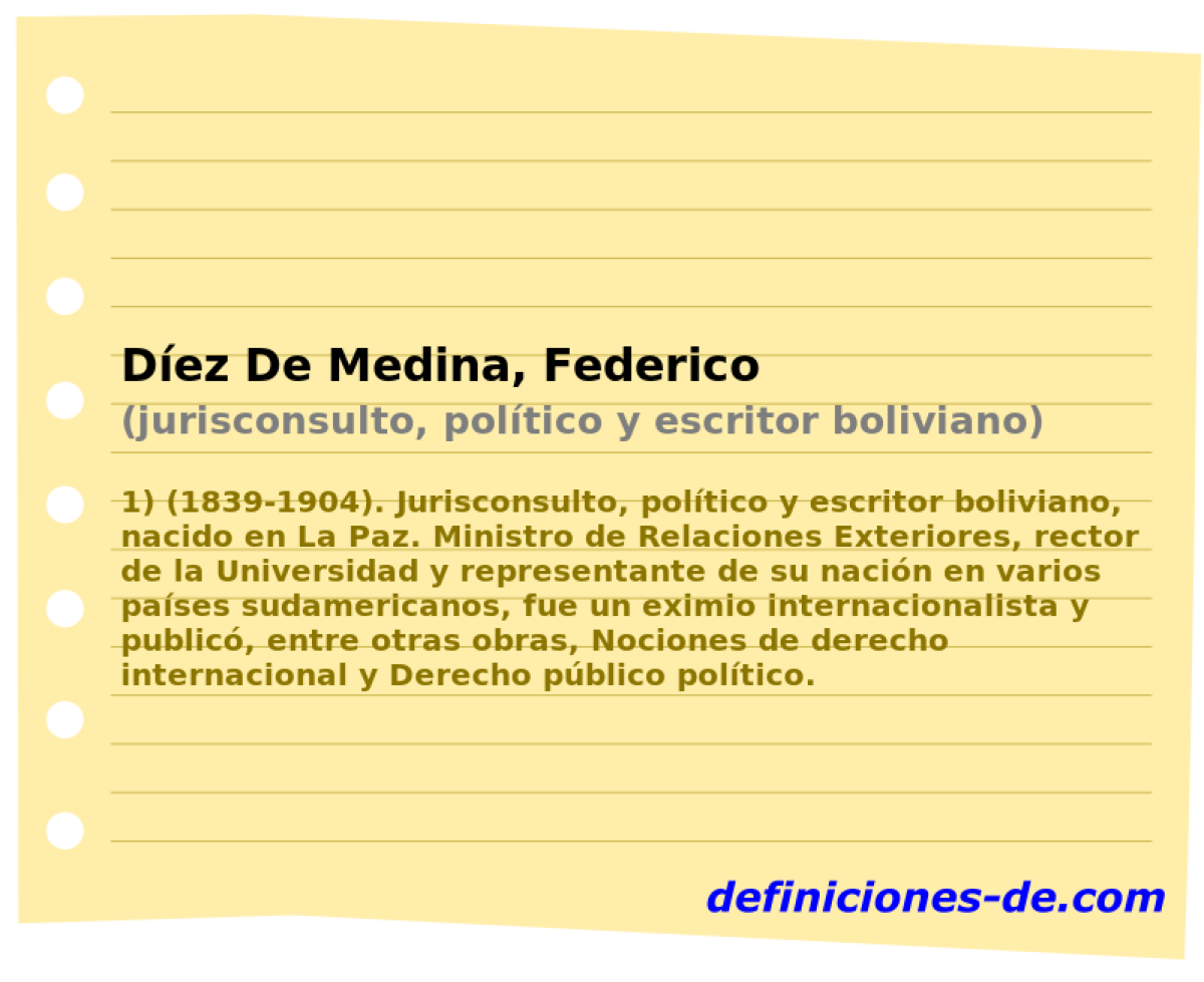 Dez De Medina, Federico (jurisconsulto, poltico y escritor boliviano)