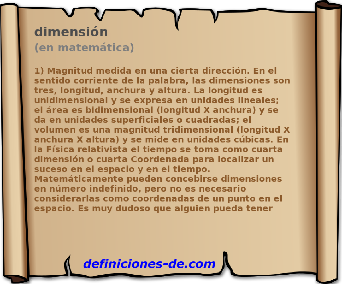 dimensin (en matemtica)