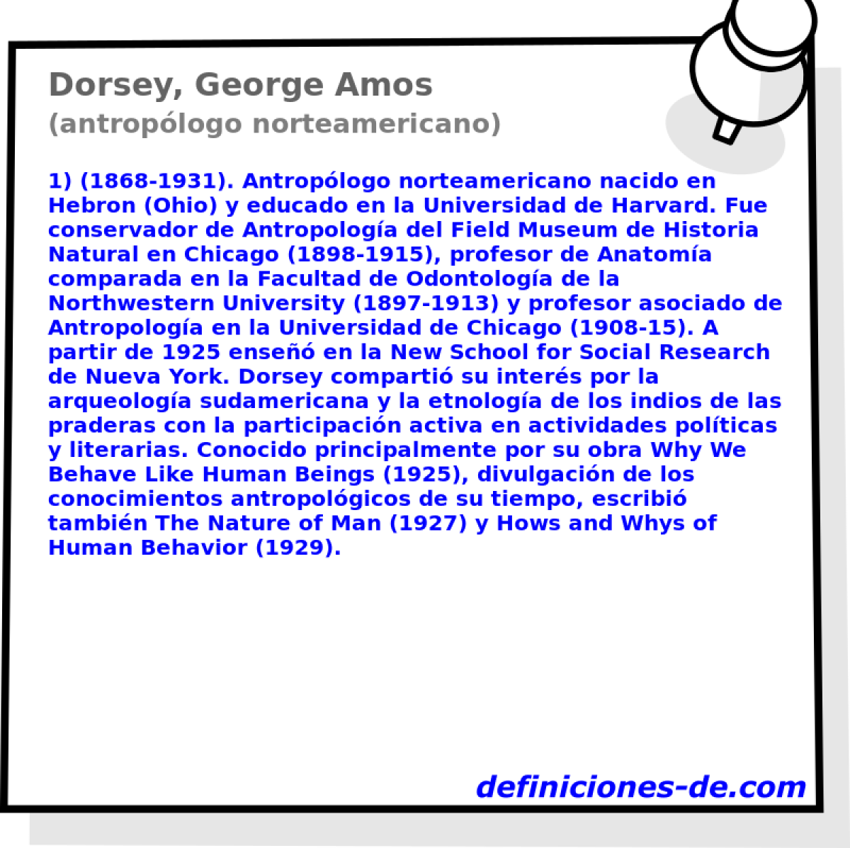 Dorsey, George Amos (antroplogo norteamericano)
