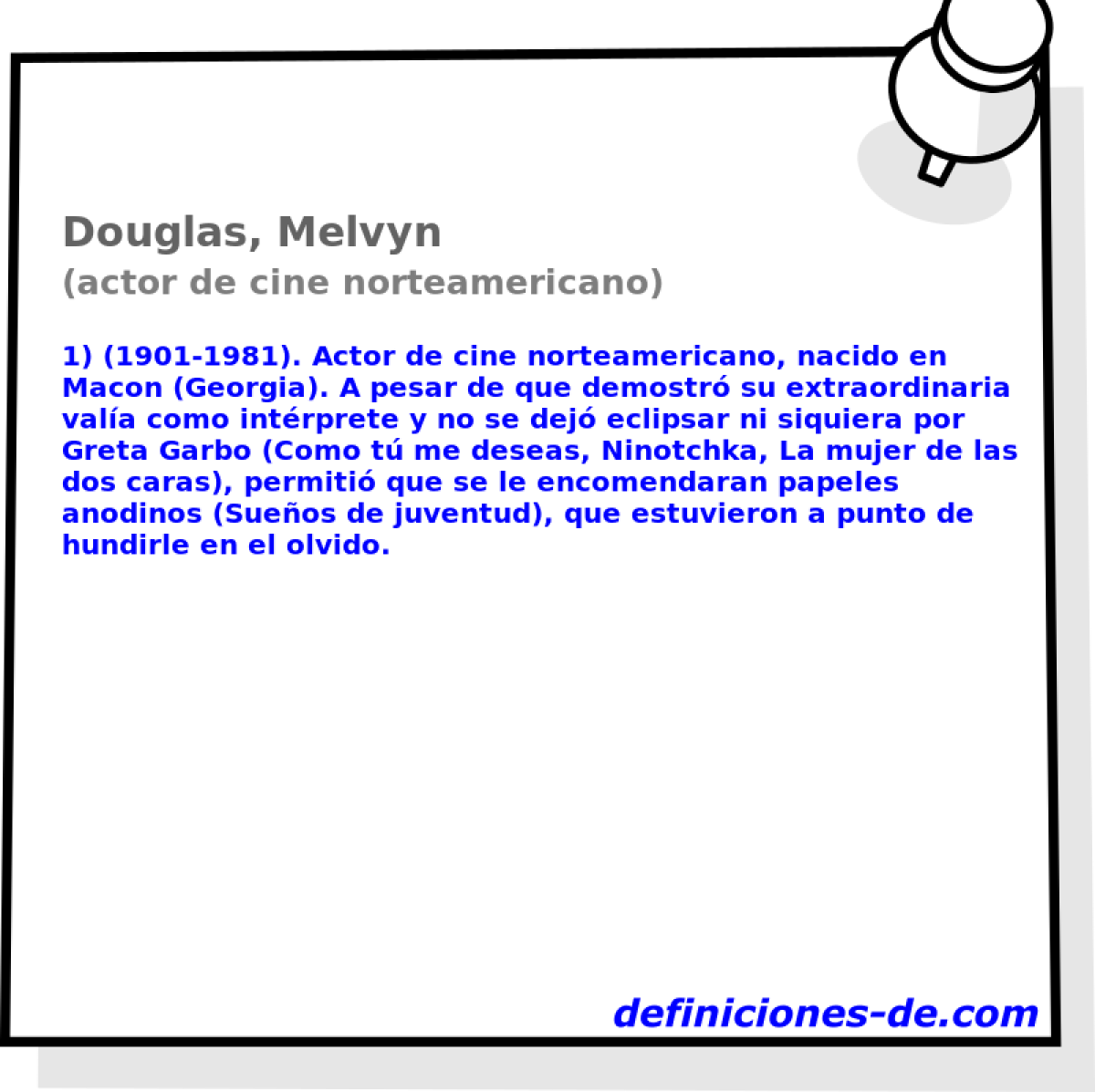 Douglas, Melvyn (actor de cine norteamericano)