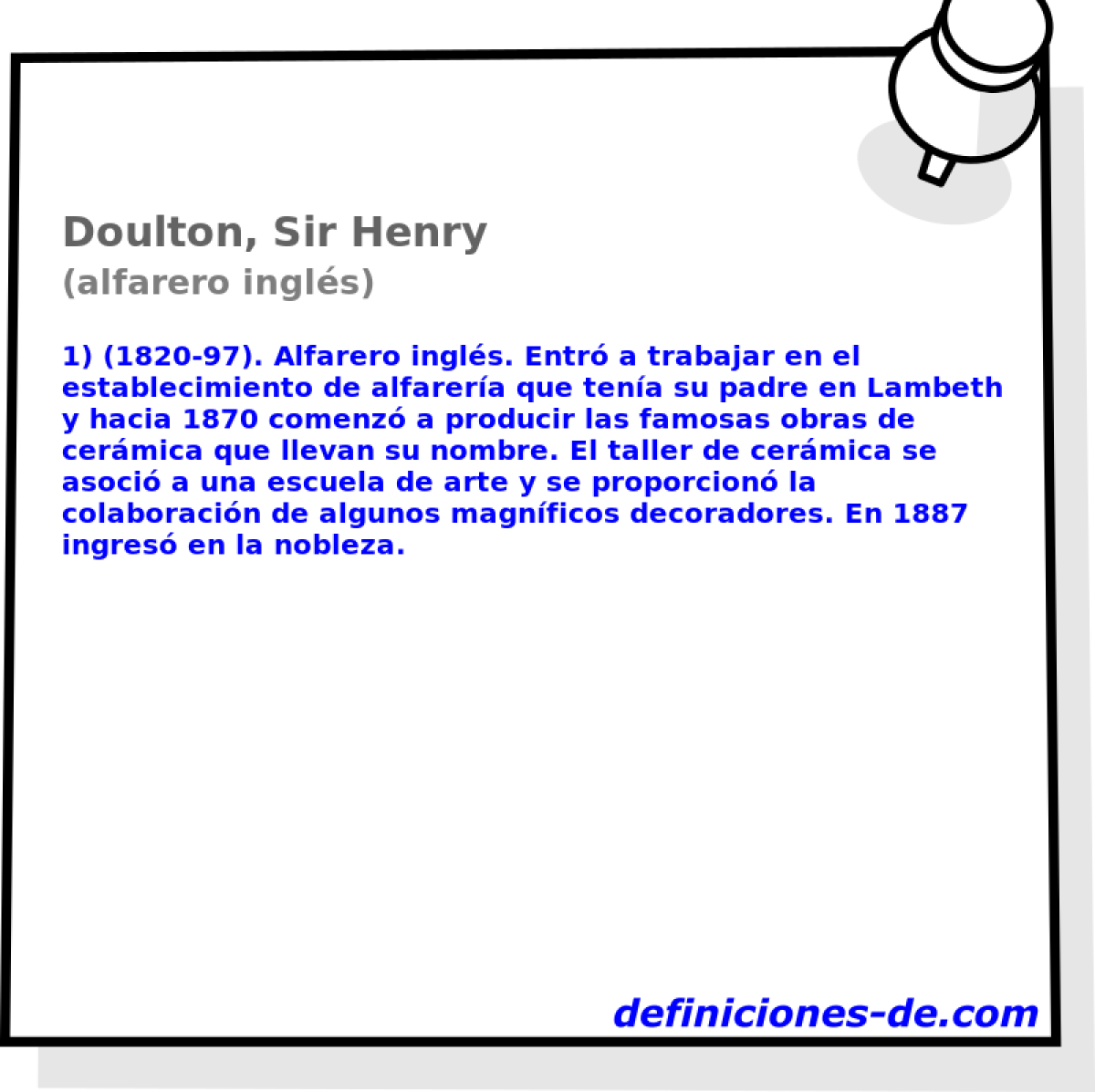 Doulton, Sir Henry (alfarero ingls)