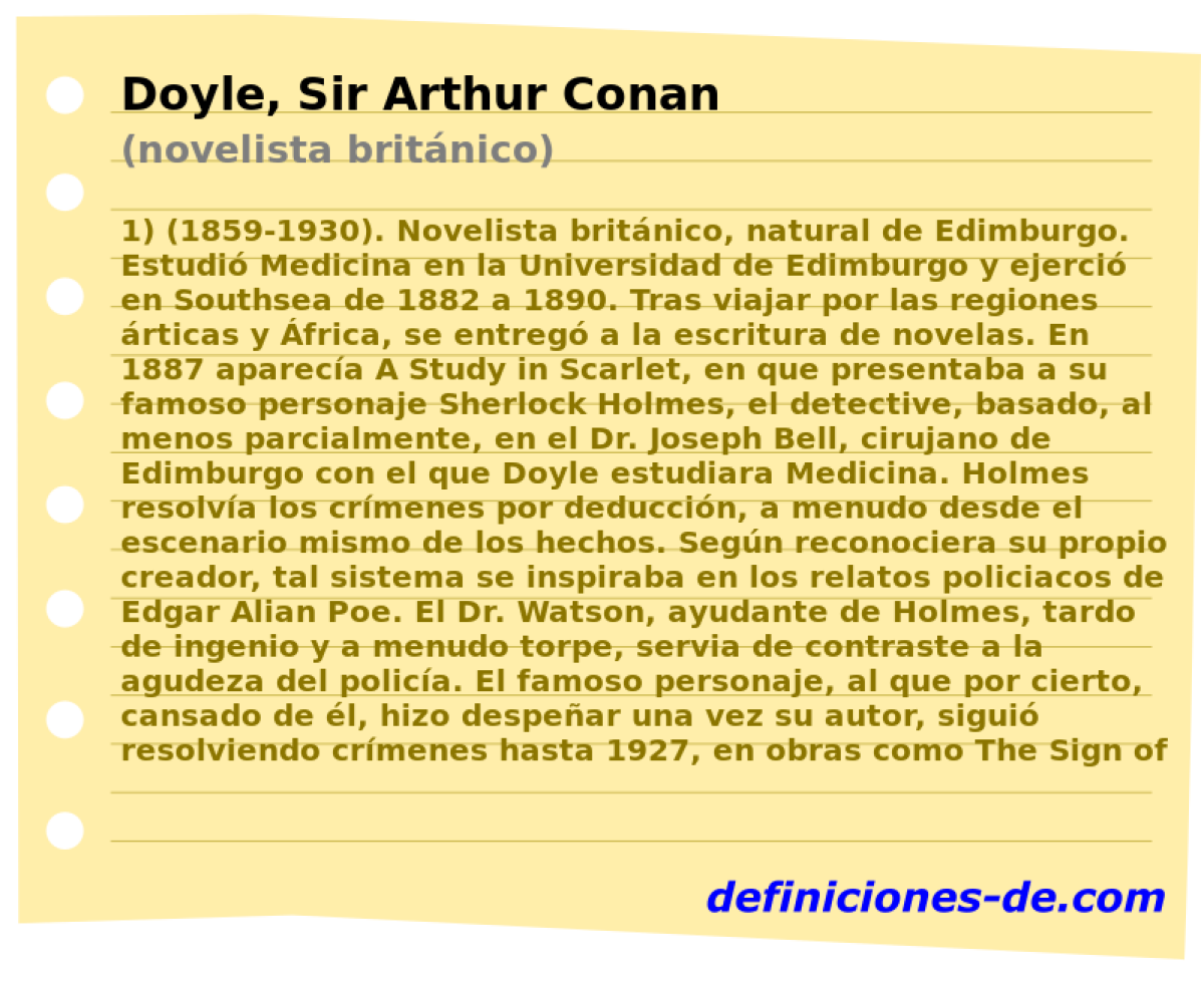 Doyle, Sir Arthur Conan (novelista britnico)