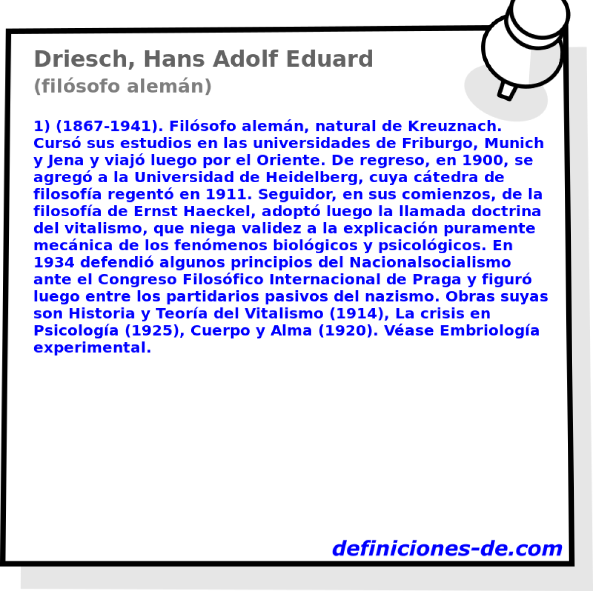 Driesch, Hans Adolf Eduard (filsofo alemn)