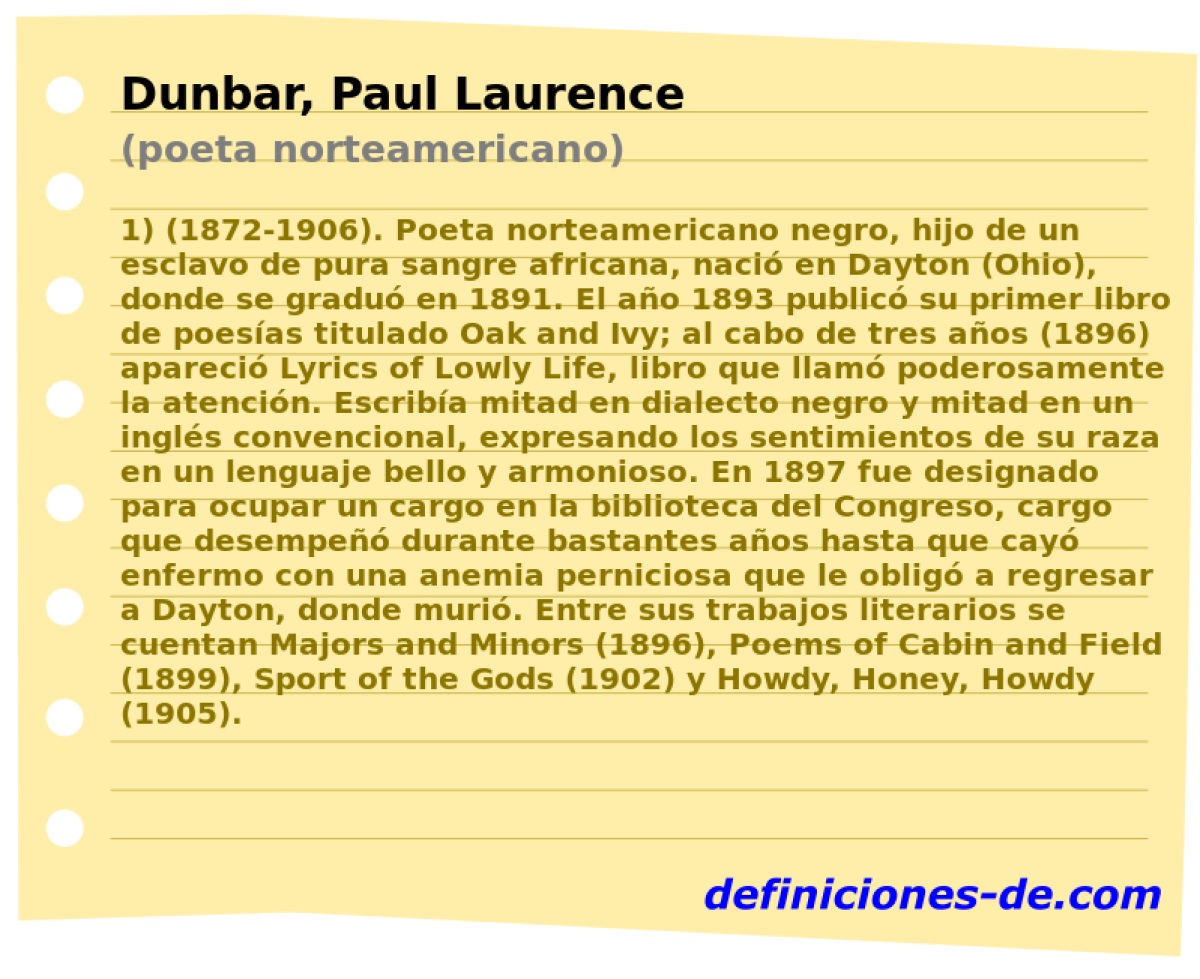 Dunbar, Paul Laurence (poeta norteamericano)