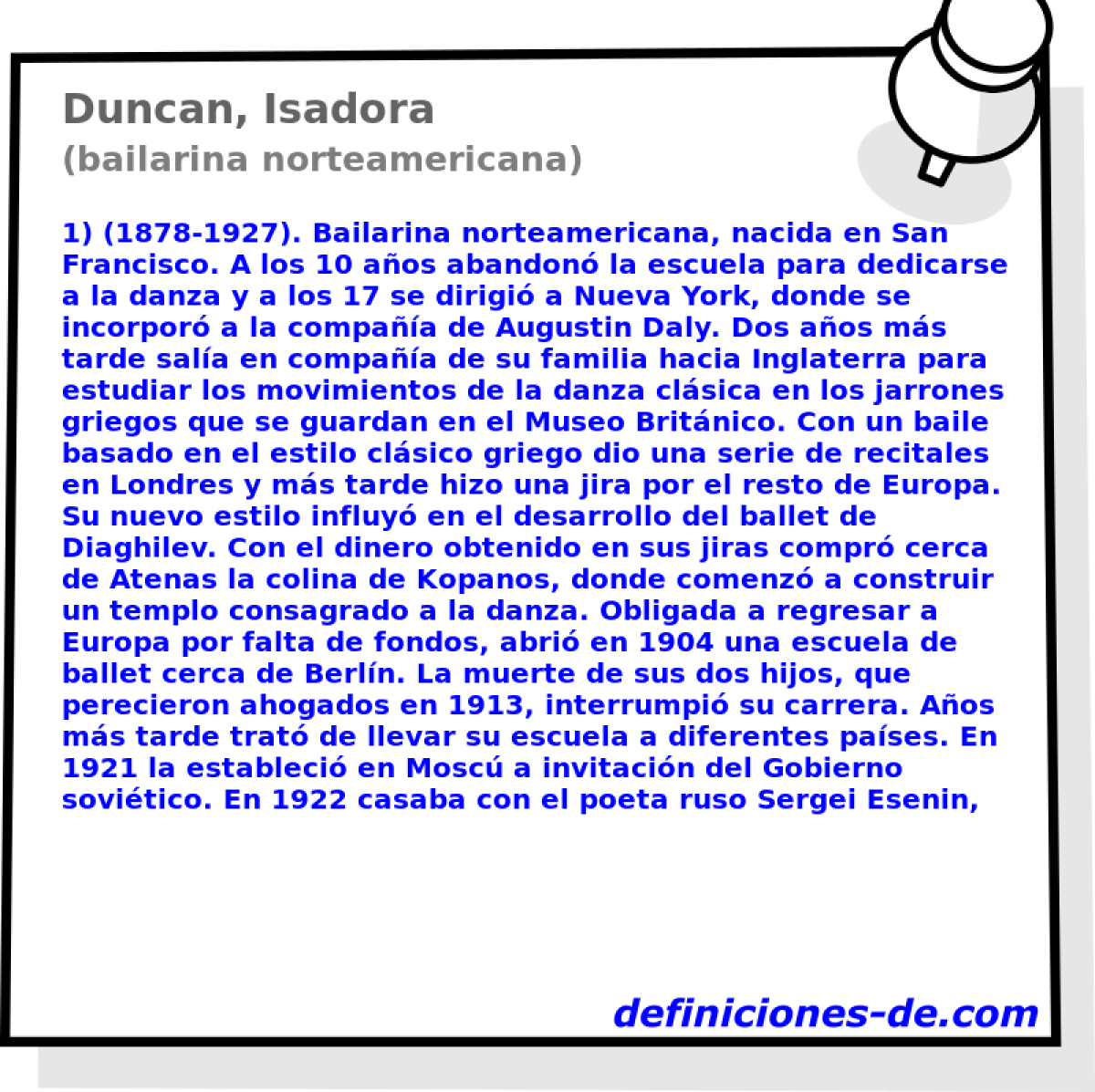 Duncan, Isadora (bailarina norteamericana)