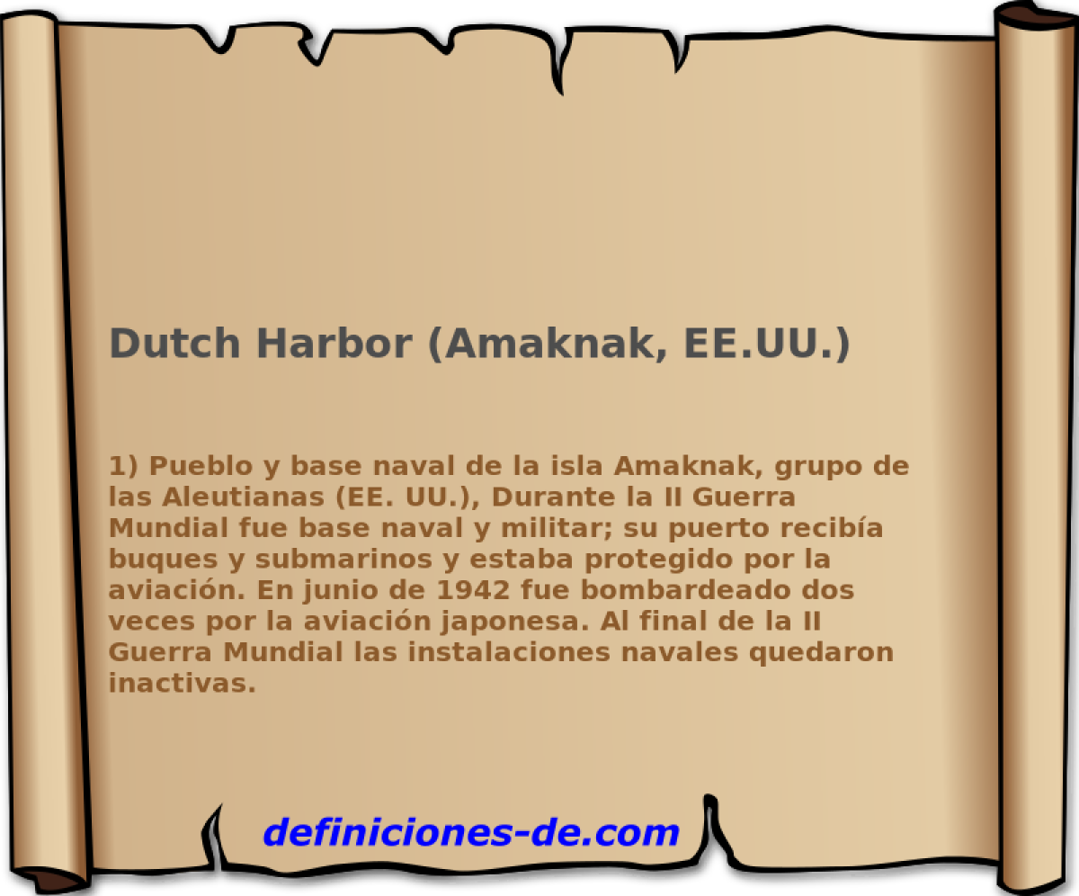 Dutch Harbor (Amaknak, EE.UU.) 