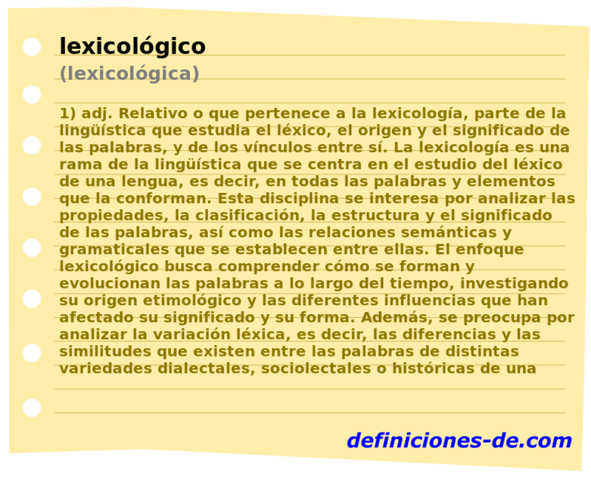 lexicolgico (lexicolgica)
