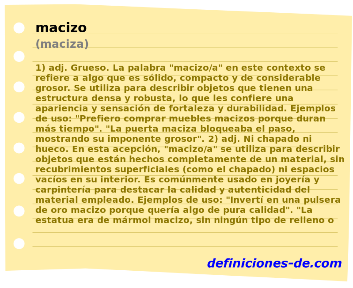 macizo (maciza)