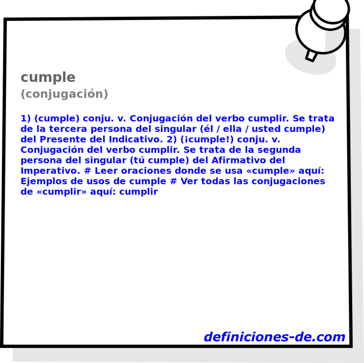 cumple (conjugacin)