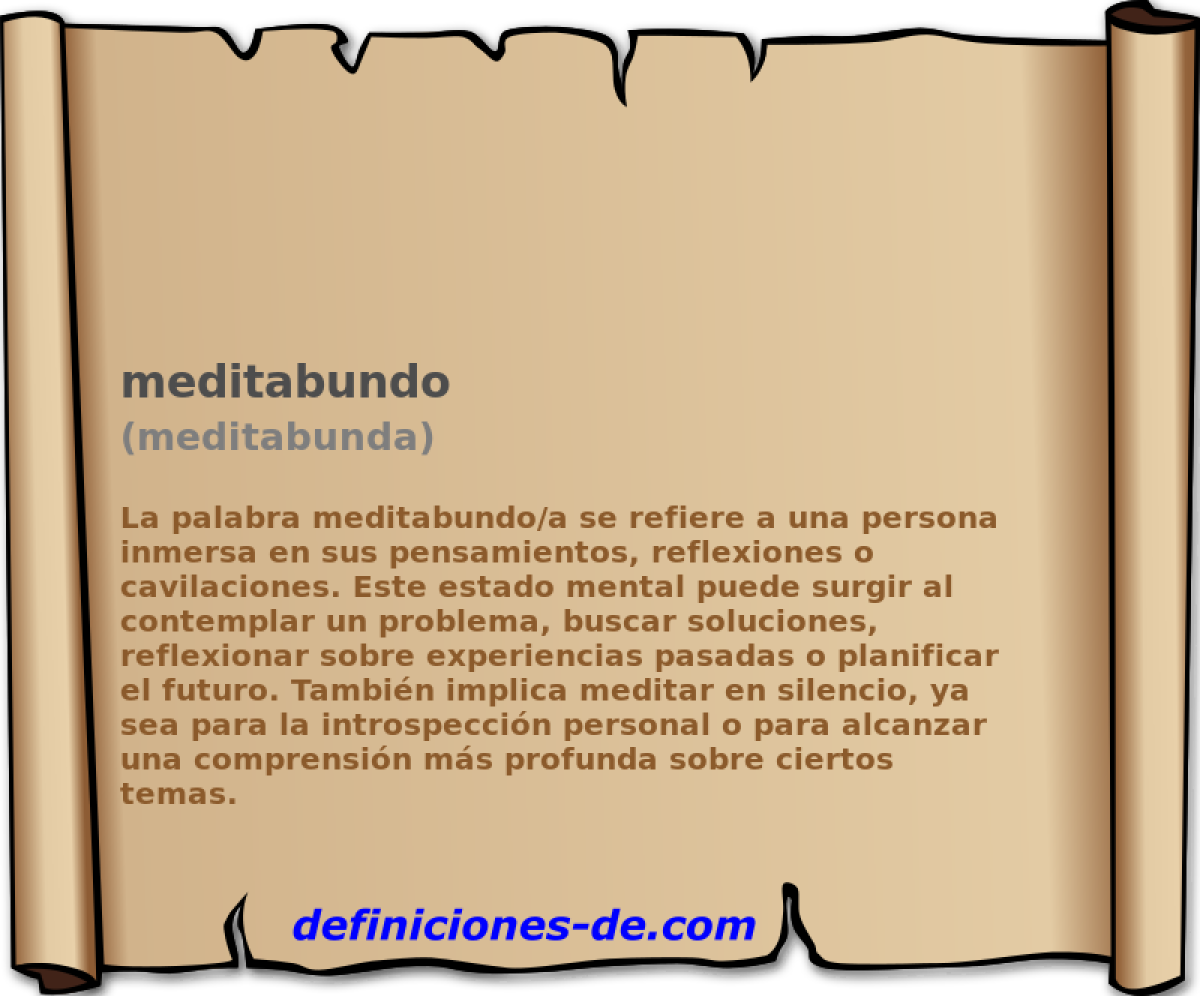 meditabundo (meditabunda)