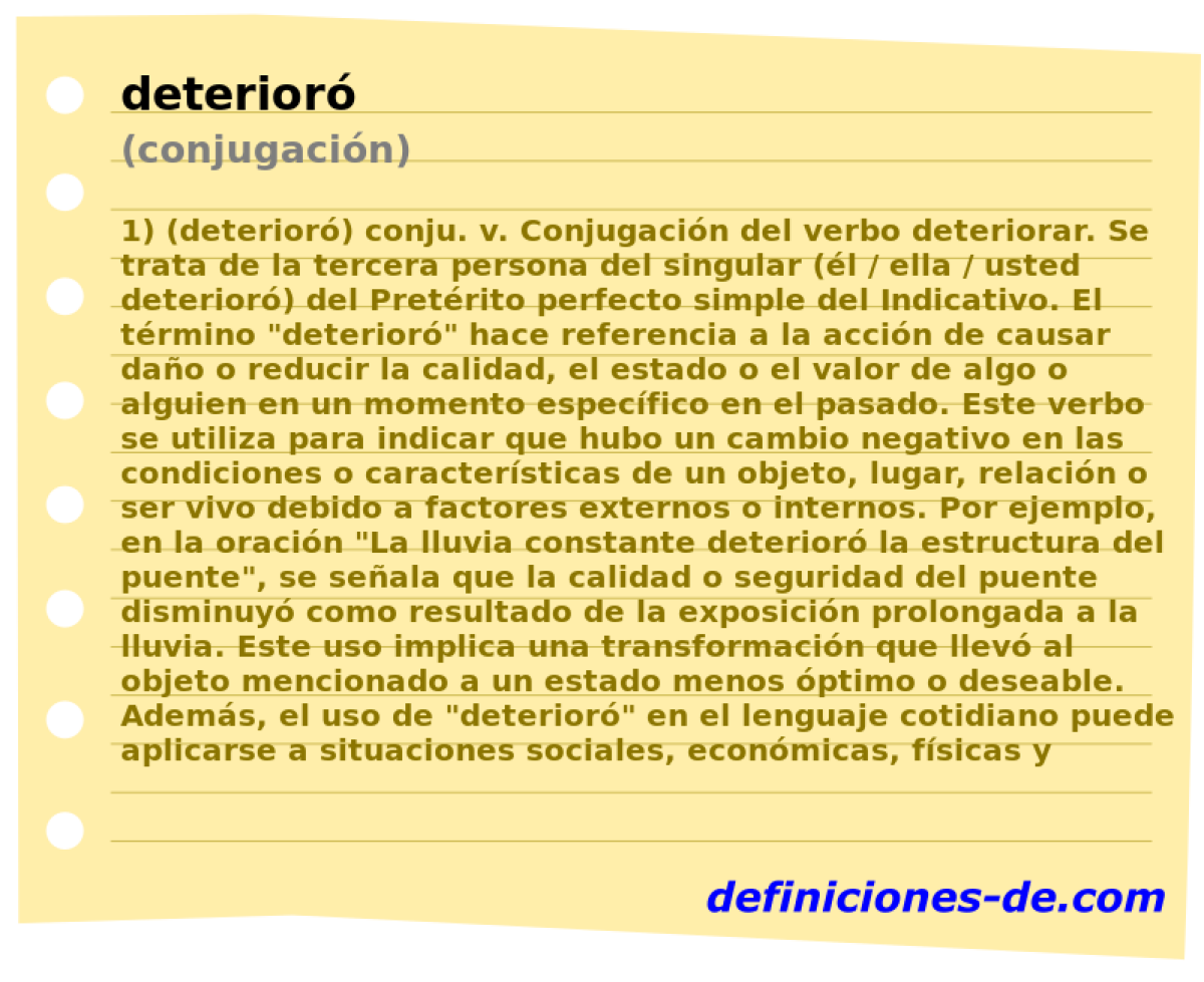 deterior (conjugacin)