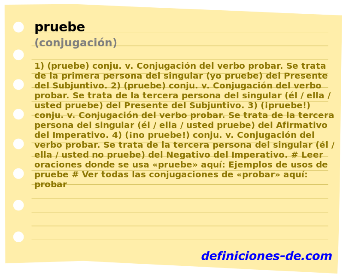 pruebe (conjugacin)