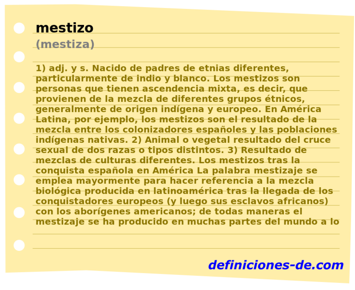mestizo (mestiza)