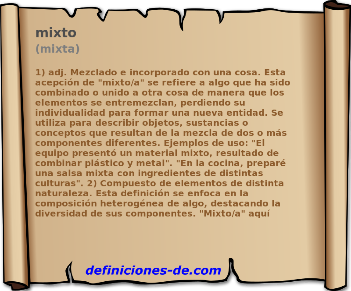mixto (mixta)